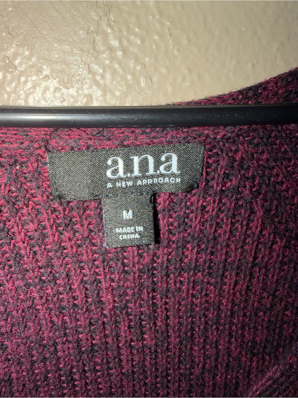 a.n.a Plum V-Neck Cable-Shoulder Knit Sweater - Picture 4 of 7